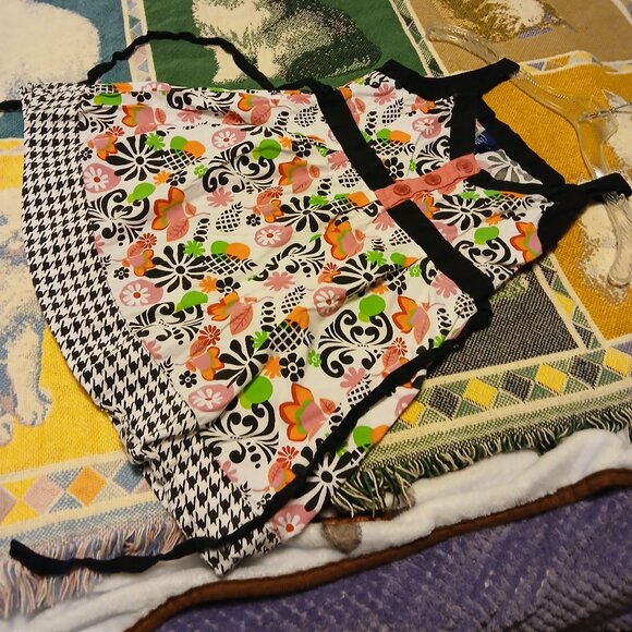 Basic Editions Girls 14/16 Pink/Black/Green Sleeveless Dress - Picture 5 of 8